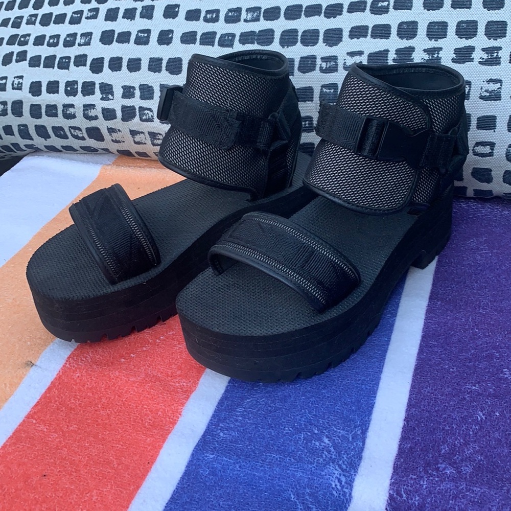 Teva black Platform heel sandals